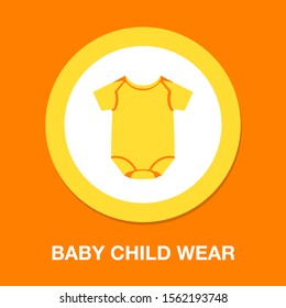 vector baby clothes illustration isolated - baby child wear icon