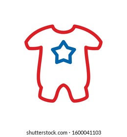 vector baby clothes illustration isolated - baby child wear icon