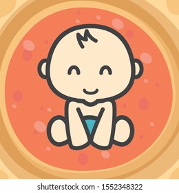 Vector Of Baby Cute and happy 
