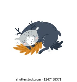 Vector baby deer Forest animals clipart on white background Cute Woodland animal on white background