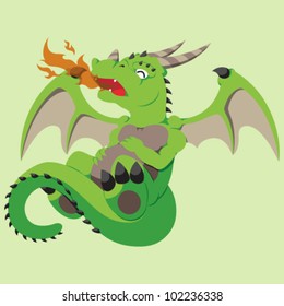 Vector Baby Dragon Design (Green)