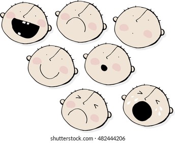 Vector baby emotions