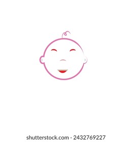 vector baby face minimalist logo