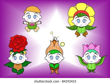 vector Baby Flower Collection