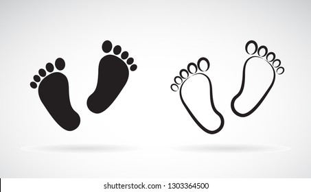 Vector of baby foot Icon flat style isolated on white background. Foot logo or icon. Easy editable layered vector illustration.