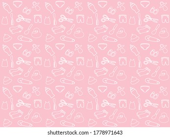 Vector baby gift wrap seamless pattern 