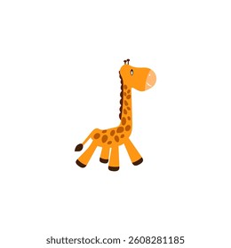 vector baby giraffe with orange color and dark brown spots