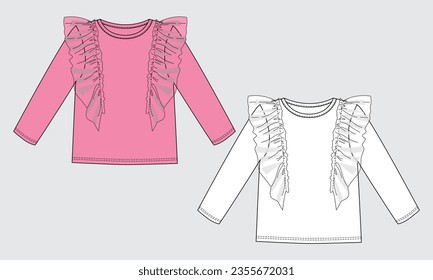 Vector baby girls dress design vector illustration white and pink color template