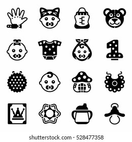 Vector Baby icon set on white background