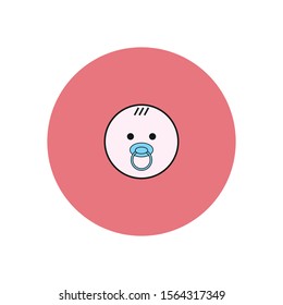 vector baby icon with simple shapes