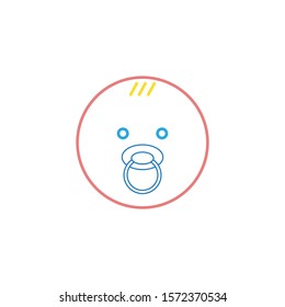 vector baby icon with simple shapes
