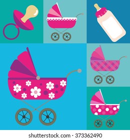 vector baby icons set.