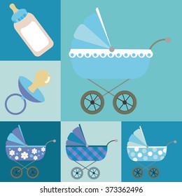 vector baby icons set.