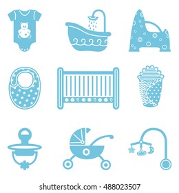 vector baby icons set