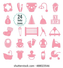 vector baby icons set