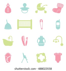 vector baby icons set
