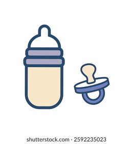 vector baby milk bottle. 2d flat vector format.
for design elements, made with illustration software