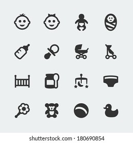 Juego de iconos pequeños para el bebé de vectores