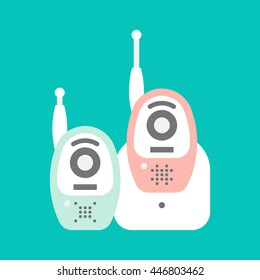 Vector Baby Monitor. Flat Vector Baby Monitor Icon. Baby Phone.