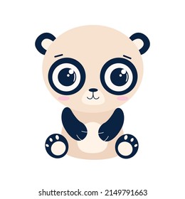 Vector baby panda cartoon flat style