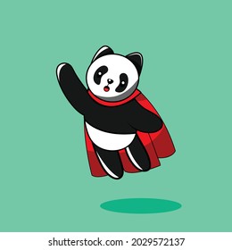Superhéroe de panda de bebé vector