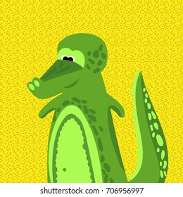 Vector baby postcard illustration with crocodile