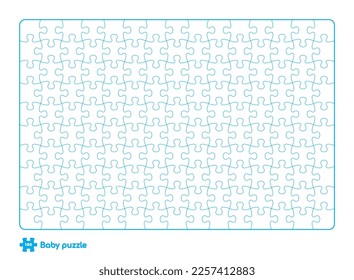 Vector baby puzzle template. 150 pieces. Isolated on white background
