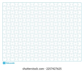 Vector baby puzzle template. 300 pieces. Isolated on white background