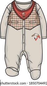 Vector baby rompers pattern design.