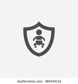 Vector baby shield Icon