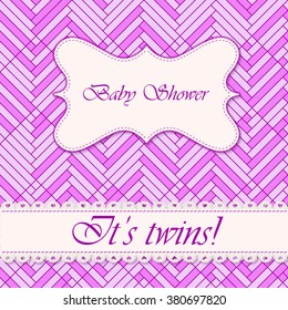 Vector baby shower abstract background twins