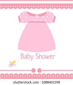 vector baby shower with baby clothes. Vector illustration