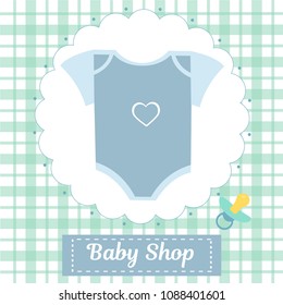 Set Baby Elements Postcards Baby Shower Stock Vector Royalty Free