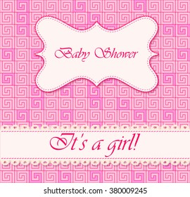 Vector baby shower greek background girl