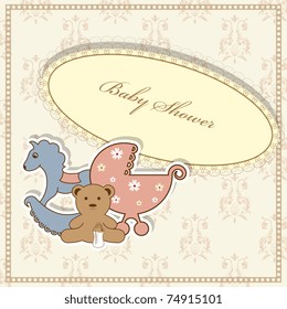 Vector baby shower greeting card