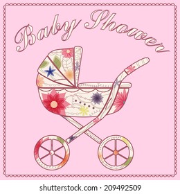 vector baby shower pink