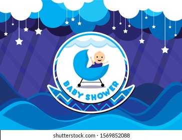 Vector Baby Shower Template Card Illustration