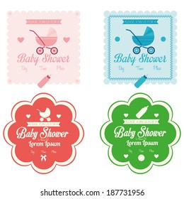 Vector Baby Shower Template Cards Illustration Editable