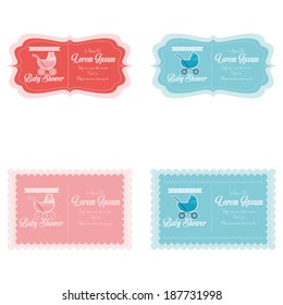 Vector Baby Shower Template Cards Illustration Editable