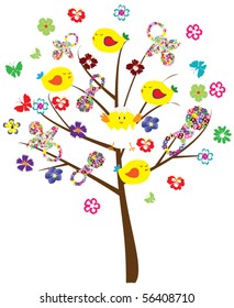 vector baby shower tree
