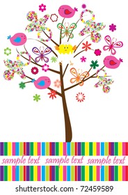 vector baby shower tree with space for your text