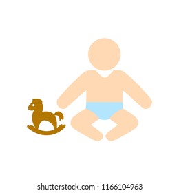 vector baby sit symbol, child toddler illustration isolated