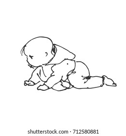 Vector baby sketch.