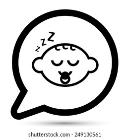 Vector baby sleep bubble icon