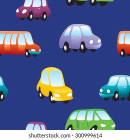 Vector baby toy cars seamless pattern. Ready for print or web design.