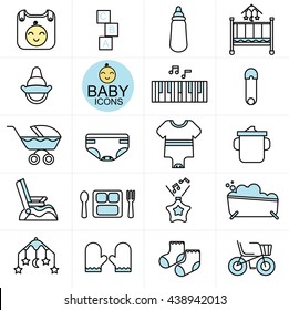 Vector baby used icon set design