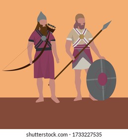 A vector of babylonian/persian soldiers.