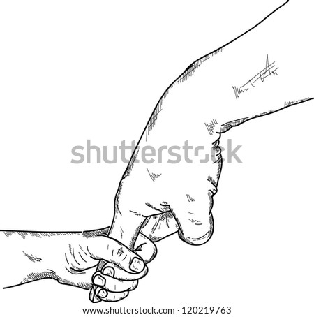 vector - Baby's hand holding an adult's finger