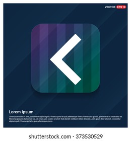 Vector Back arrow icon. Vector arrow icon