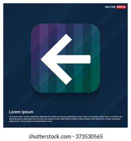 Vector Back arrow icon. Vector arrow icon